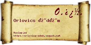 Orlovics Ádám névjegykártya