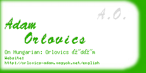 adam orlovics business card